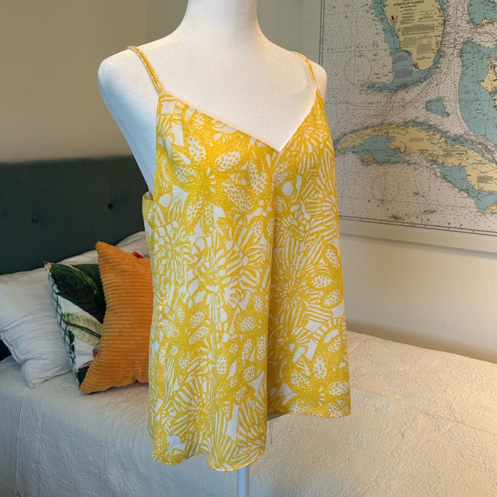 H&M Yellow White Sleeveless Camisole